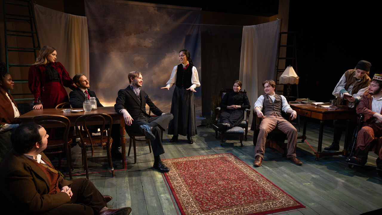 Quinnipiac Theater students acting during a live production.